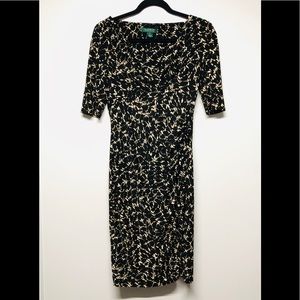 Ralph Lauren Printed V Neck Jersey Dress Sz 4